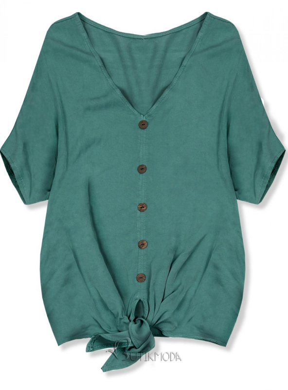 Bluză verde cu nod