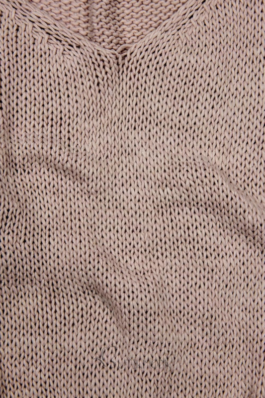 Pulover tricotat roz pudrăt