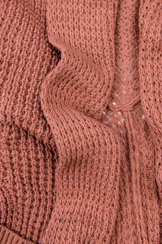 Cardigan tricotat maro cărămidă