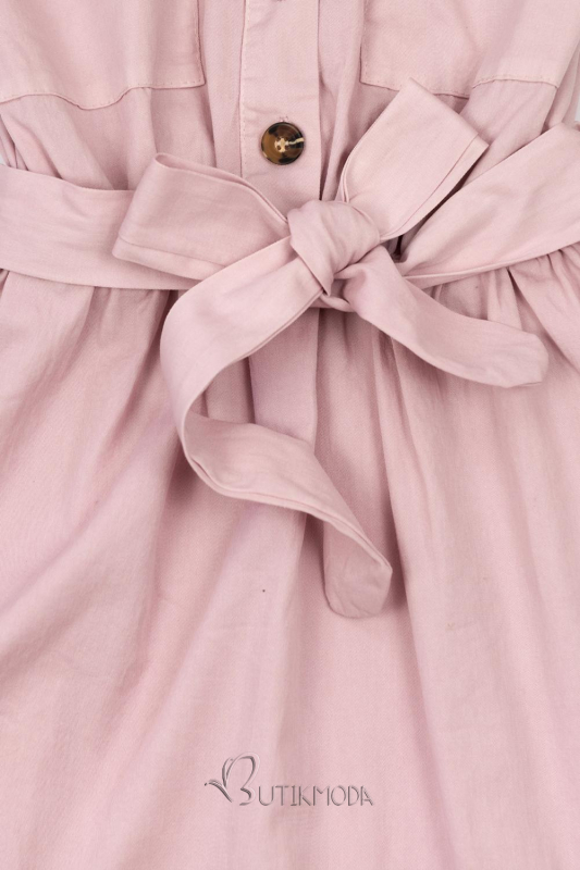 Rochie roz cu nasturi