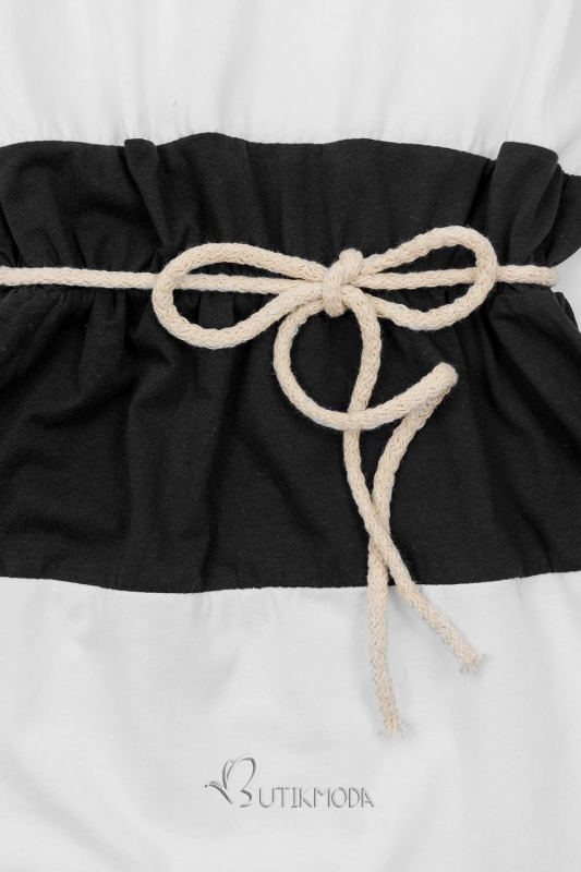 Rochie cu dungi negru-alb