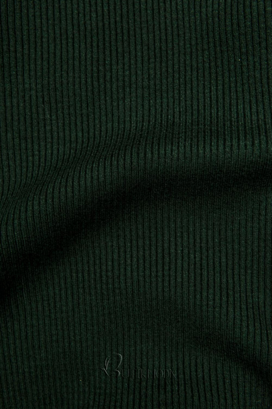 Pulover scurt verde cu guler înalt