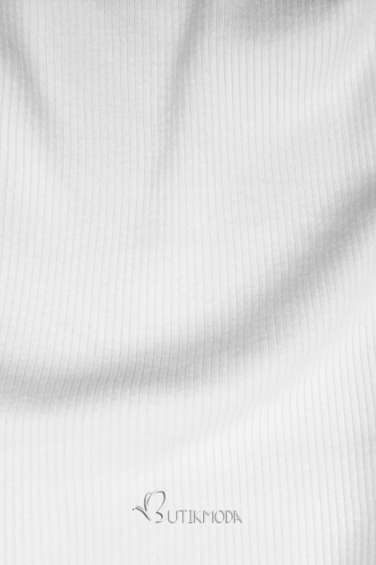 Pulover scurt alb cu guler înalt