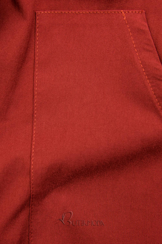 Rochie basic mulată roșu cărămidă