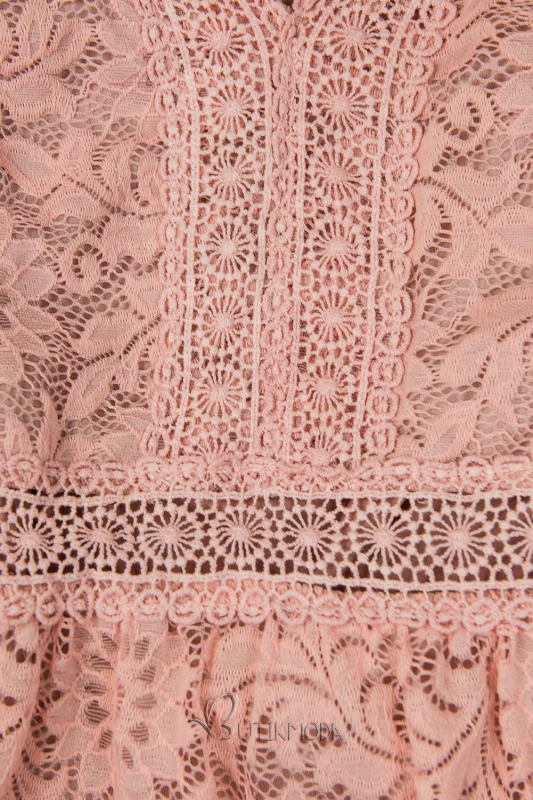 Rochie elegantă roz din dantelă