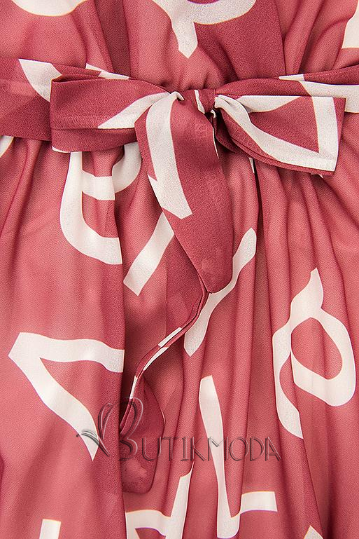 Rochie midi roz închis cu imprimeu cu litere