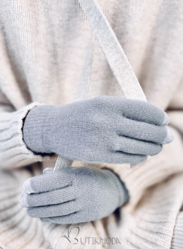 Mănuși basic de damă gri deschis