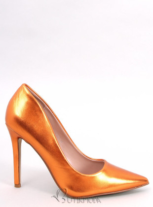 Pantofi portocalii pe toc stiletto