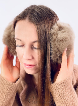 Apărători pentru urechi de iarnă din blană bej închis