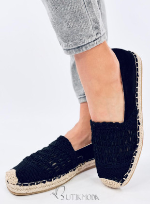 Espadrile negre perforate