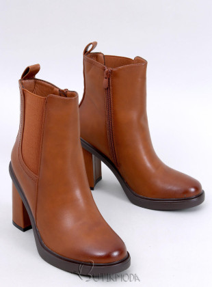 Botine maro caramel LILLY