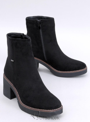 Botine cu toc gros negre