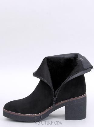 Botine cu toc gros negre