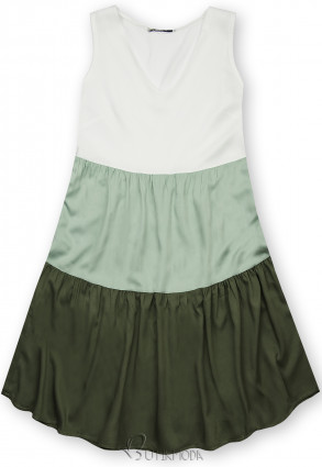 Rochie de vară din viscoză albă/mentă/verde