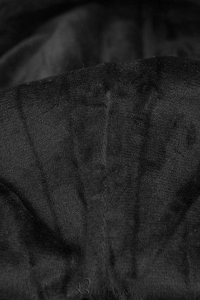 Hanorac negru cu glugă din catifea