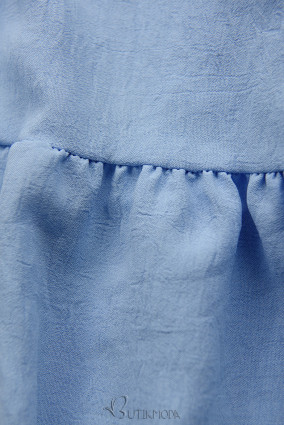Rochie midi de vară albastru deschis cu curea