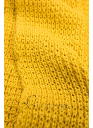 Cardigan tricotat asimetric galben