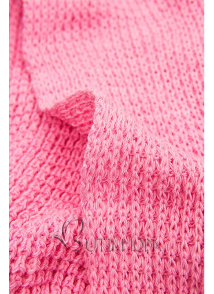 Cardigan tricotat asimetric roz