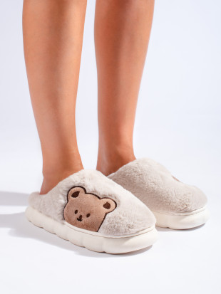 Béžové dámské pantofle BEAR