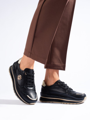 Teniși sport-eleganți negru/auriu