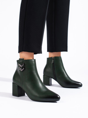 Cizme joase clasice elegante de culoare verde închis
