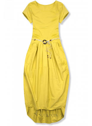 Rochie midi galbenă basic