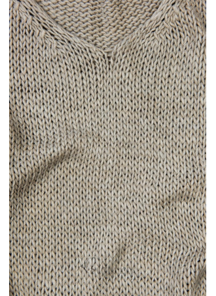 Pulover tricotat maro cappuccino