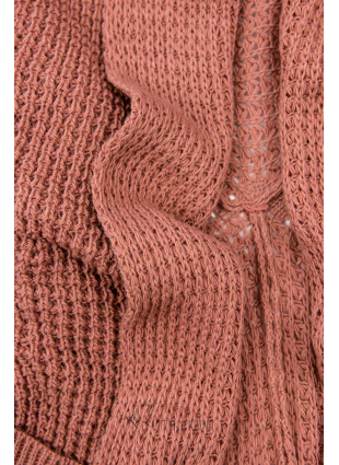 Cardigan tricotat maro cărămidă