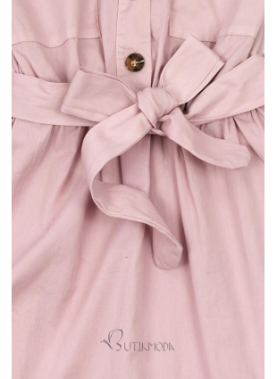Rochie roz cu nasturi