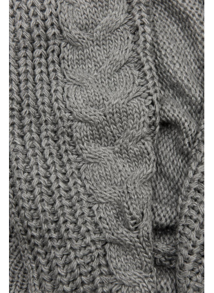 Pulover tricotat gri închis