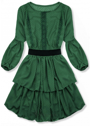 Rochie verde elegantă cu buline