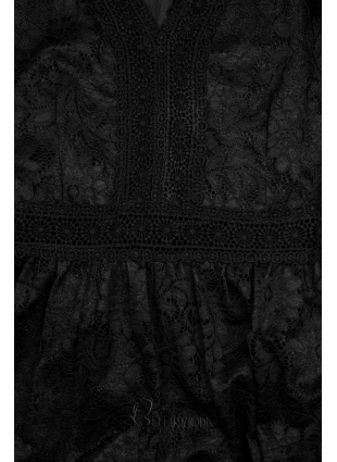 Rochie elegantă neagră din dantelă