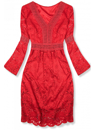 Rochie elegantă roșie din dantelă