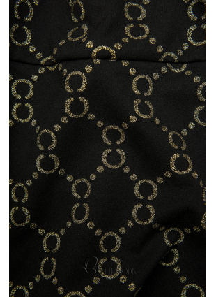 Rochie neagră cu imprimeu auriu