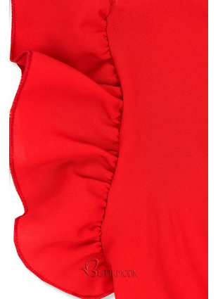 Rochie roșie cu curea