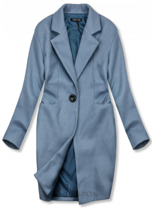 Palton albastru de primăvară cu închidere cu nasture