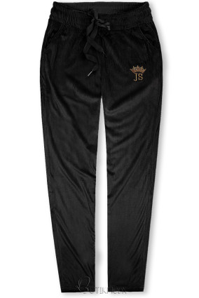 Pantaloni de trening din catifea negri