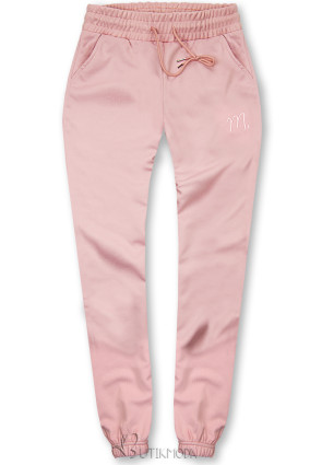 Pantaloni sport roz cu buzunare