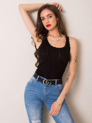 Top negru din bumbac