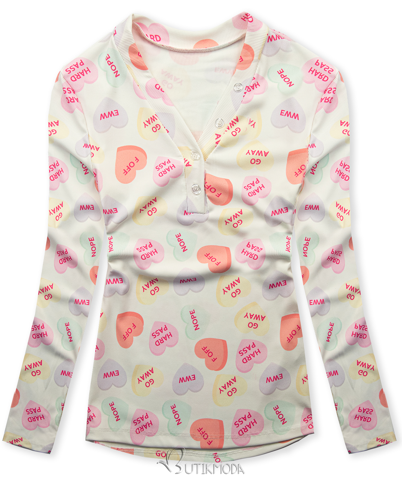 Tricou cu imprimeu inimioare multicolor HEART7