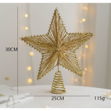 Decor auriu pentru brad, o stea LED