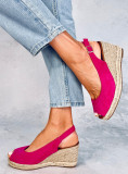 Espadrile pe platformă Open-Toe fucsia