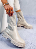 Botine cu platformă bej