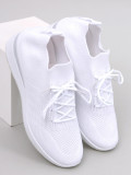 Teniși sport albi din material elastic