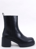 Botine negre pe toc stabil