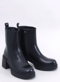 Botine negre pe toc stabil
