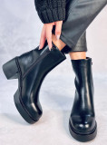 Botine negre pe toc stabil