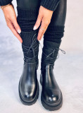 Cizme de damă cu partea superioară elastică negre