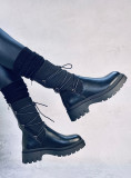 Cizme de damă cu partea superioară elastică negre