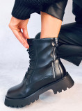 Botine negre cu șireturi